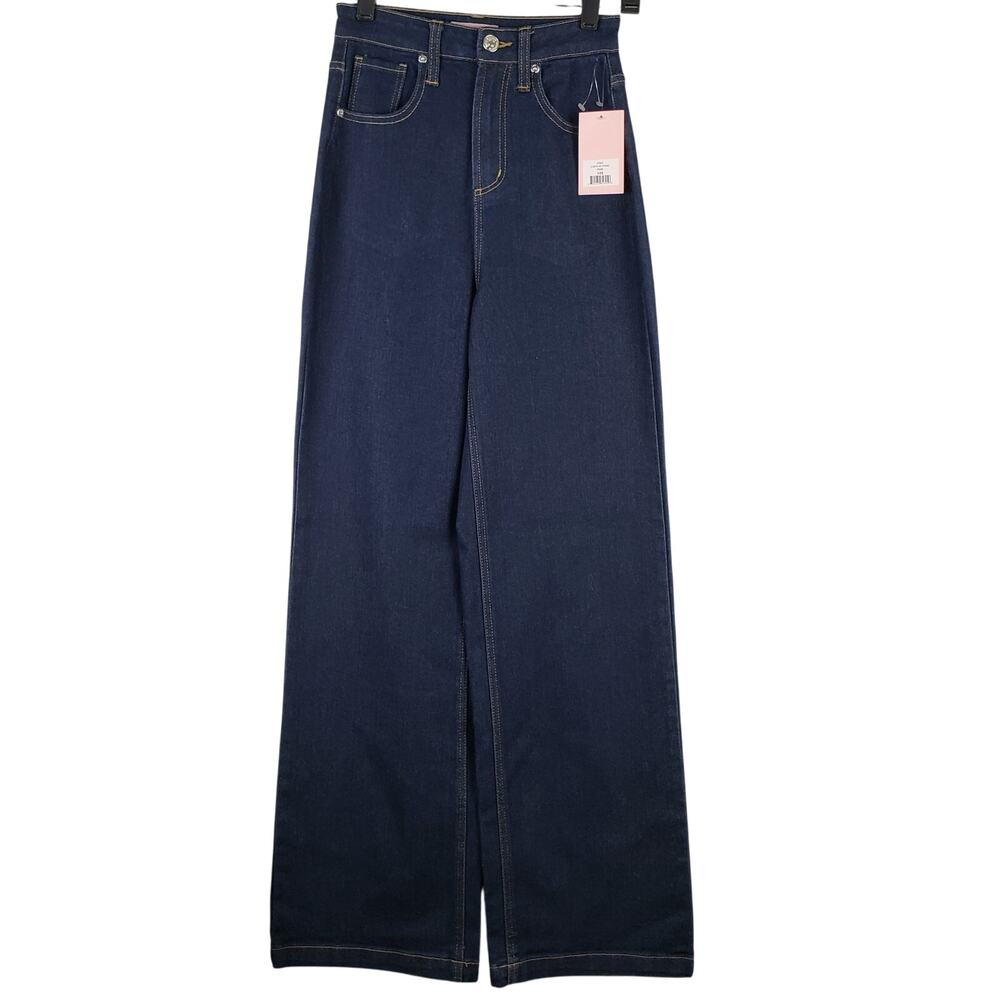 Juicy Couture Size 25 Lunita Wide‎ Leg Jeans Rhinestone Booty Spellout Y2K Style